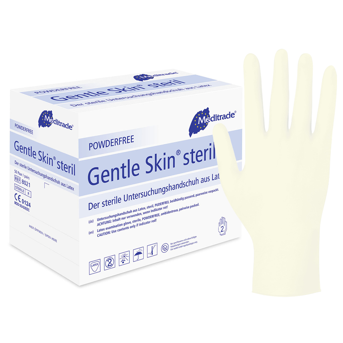 Guanti Monouso In Lattice Gentle Skin Sensitiv - Meditrade, 10 Confezioni Da 100 Pezzi, Taglia L, Senza Polvere, Ipoallergenici, Uso Medico E Industriale
