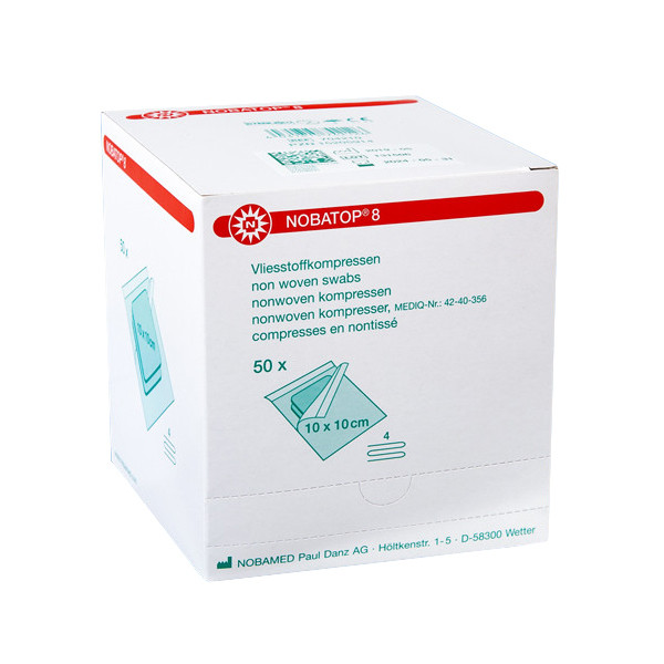 NOBATOP®-steril 8 Vlieskompressen 4-fach