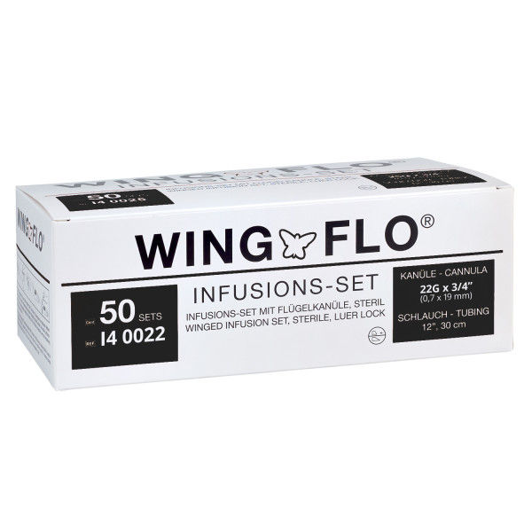 Wing-Flo® Perfusionsbestecke 22 G - 0,7 x 19 mm - Schwarz