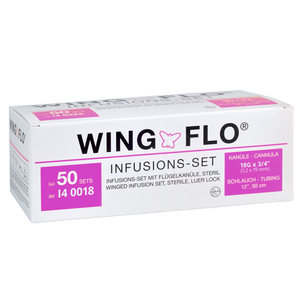 Wing-Flo® Perfusionsbestecke 18 G - 1,2 x 19 mm - Rosa