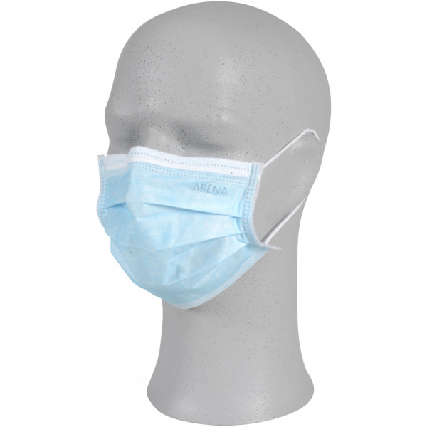 Abena® OP- Dental Mundschutz TYP II R 3-lagig BLAU mit Gummizug