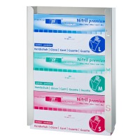 Handschuhspender aus Edelstahl für 3 Boxen Handschuhspender aus Edelstahl für 3 Boxen