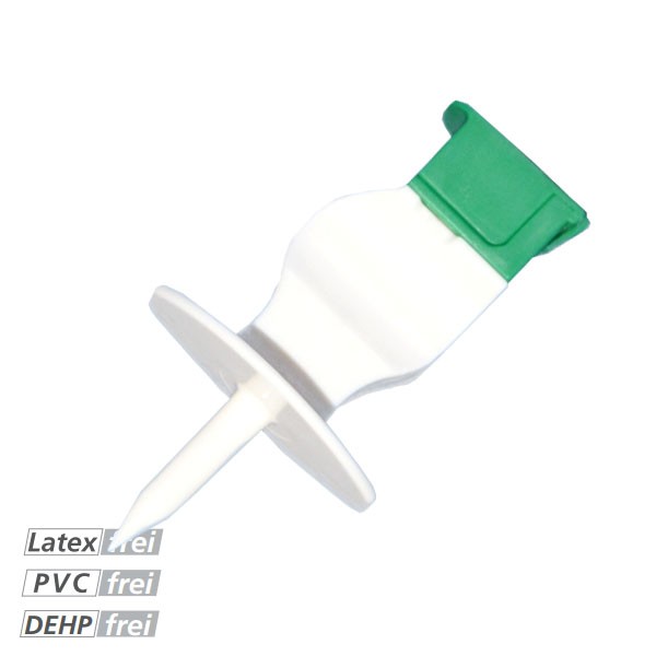Extra-Spike® Plus Entnahmekanüle für die Entnahme aus Infusionsbehältnissen und zum Zuspritzen.