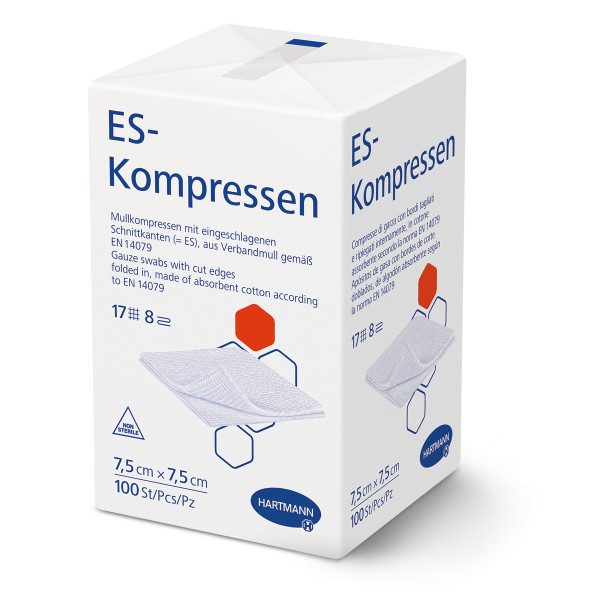 Hartmann ES-Kompressen 8-fach unsteril 7,5 x 7,5 cm