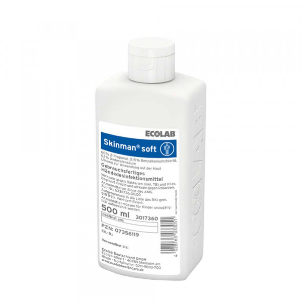 Ecolab Skinman™ soft - Pflegende Händedesinfektion 500 ml Spenderflasche