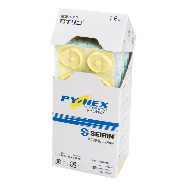 Seirin® Pyonex Dauernadeln Gelb - 0,15 x 0,60 mm