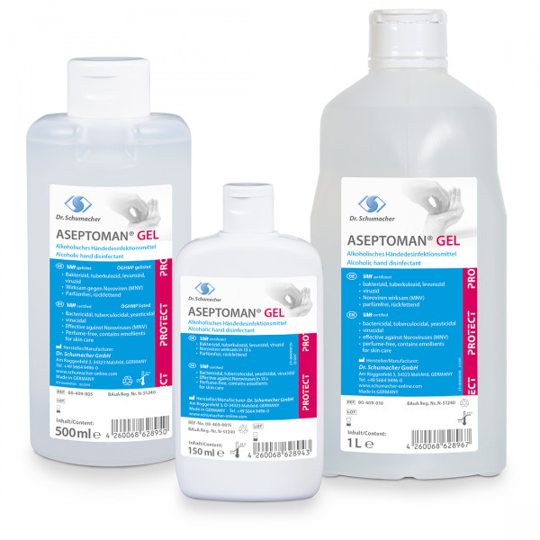 Dr. Schumacher Aseptoman® Gel Händedesinfektion Übersicht