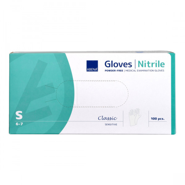 Abena® Nitril-Handschuhe Classic puderfrei Weiß - SMALL