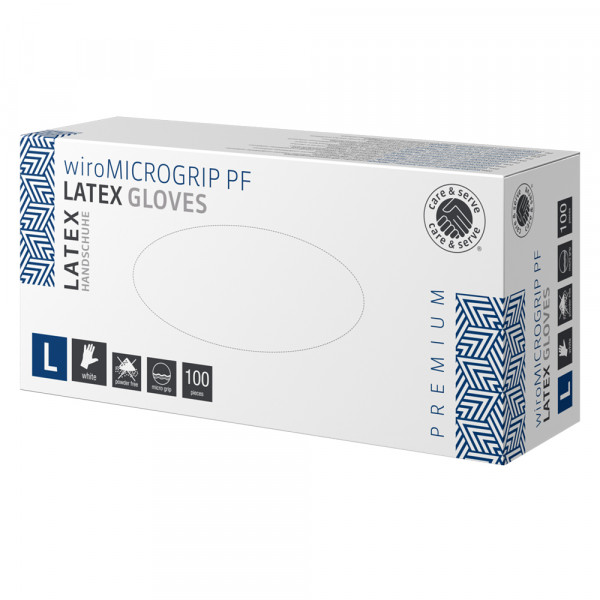 Latex-Handschuhe Grip puderfrei Large