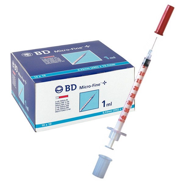 BD Micro-Fine™+ Insulinspritzen U-40 1 ml mit 0,33 x 12,7 Kanüle